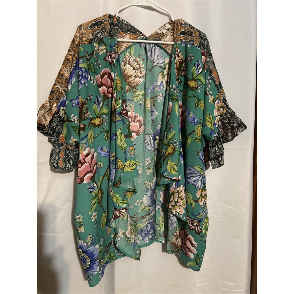 Umgee Women's Boho Floral Cardigan Duster Size S